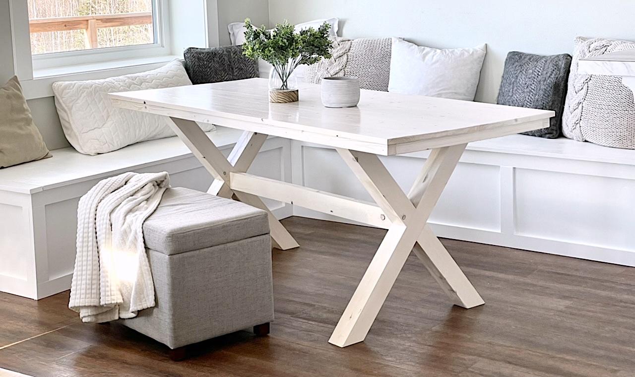 X pedestal outlet dining table